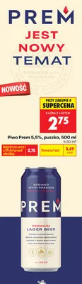 Piwo premium lager beer 5,5%, puszka promocja w Biedronka