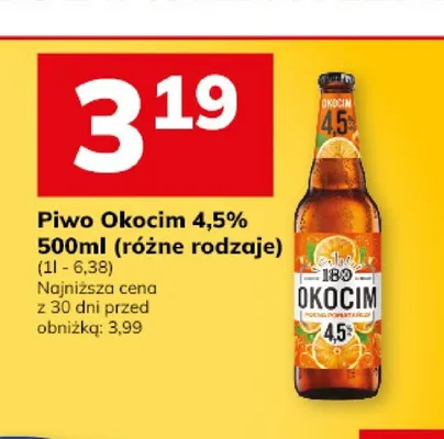 Piwo Okocim 4,5% 500ml promocja w Hitpol