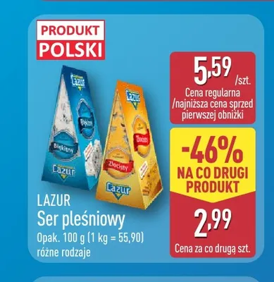 Ser pleśniowy błękitny Lazur promocja w Aldi