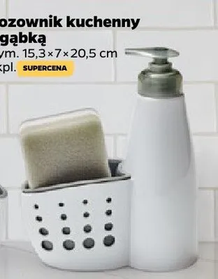 Dozownik kuchenny z gąbką  promocja w Netto