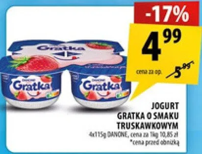Jogurt Gratka o smaku truskawkowym promocja w Arhelan