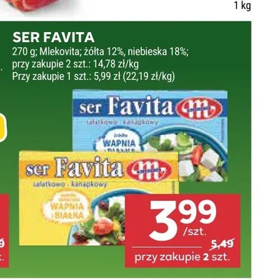 Ser Favita żółta 12% promocja w Stokrotka