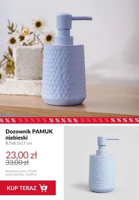 Dozownik PAMUK niebieski 8,1x8,1x17 cm promocja w Homla