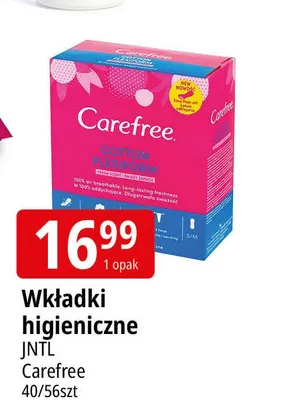 Wkładki higieniczne Carefree Cotton Feel promocja w Leclerc