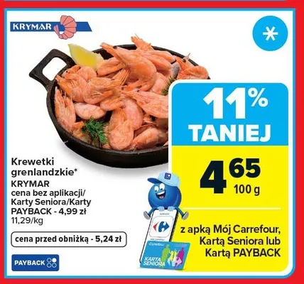 Krewetki grenlandzkie KRYMAR promocja w Carrefour