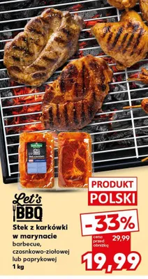 Stek z karkówki w marynacie czosnkowo-ziołowej Let's BBQ promocja w Kaufland