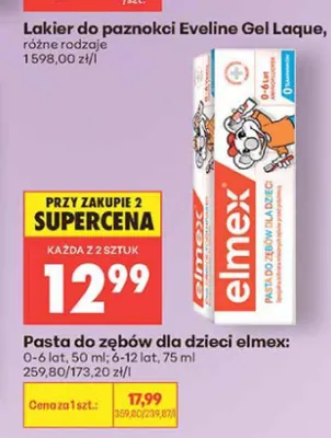 Pasta do zębów dla dzieci Elmex 6-12 lat promocja w Biedronka