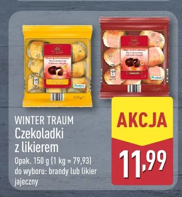 Czekoladki z likierem brandy Winter Traum promocja w Aldi
