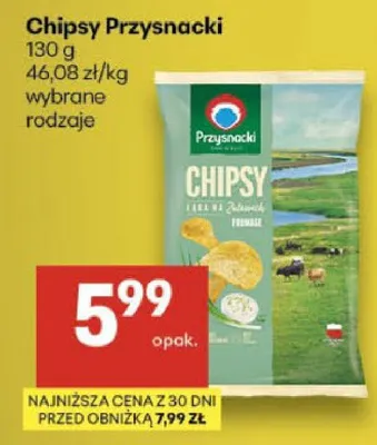 Chipsy Przysnacki wybrane rodzaje promocja w Delikatesy Centrum