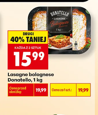Lasagne bolognese Donatello promocja w Biedronka