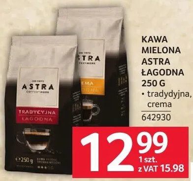 Kawa mielona Astra Łagodna 250g promocja w Selgros