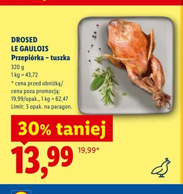 Przepiórka tuszka Drosed Le Gaulois promocja w Lidl