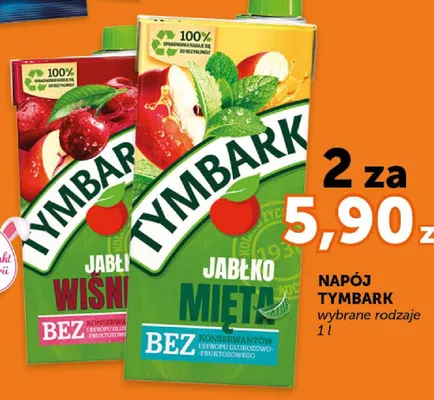 Napój jabłko-wiśnia, jabłko-mięta promocja w Euro Sklep