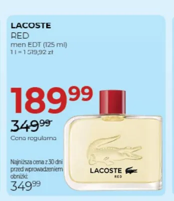 Woda toaletowa męska Lacoste Red promocja w Drogerie Jawa