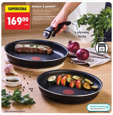 Zestaw 2 patelni Tefal promocja w Biedronka