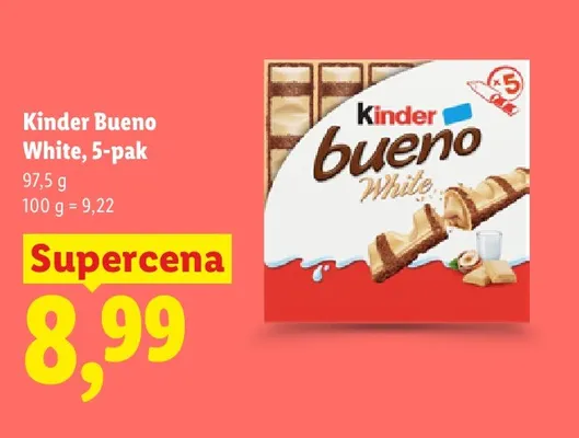 Kinder Bueno White 5-pak promocja w Lidl