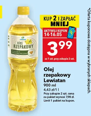Olej rzepakowy Lewiatan promocja w LEWIATAN