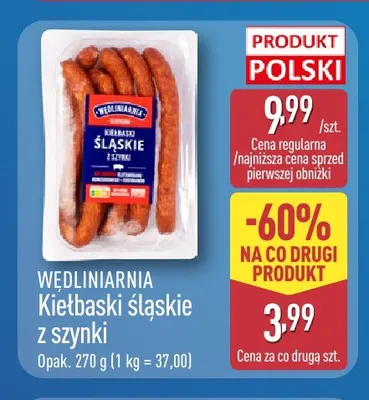 Kiełbaski śląskie z szynki Wędliniarnia promocja w Aldi
