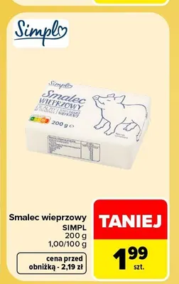 Smalec wieprzowy Simpl promocja w Carrefour