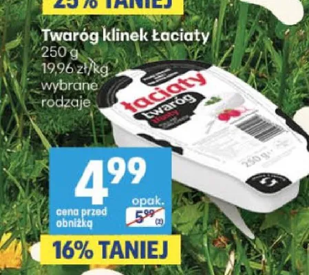 Twaróg klinek Łaciaty promocja w Delikatesy Centrum