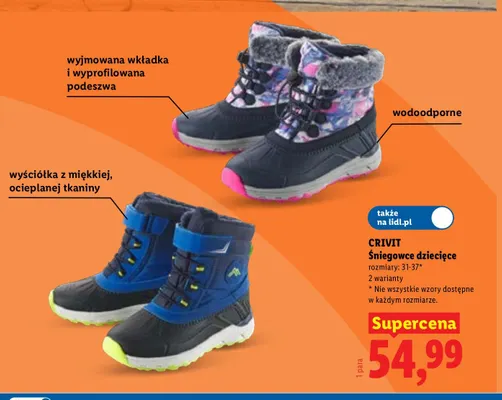 Śniegowce dziecięce Crivit promocja w Lidl