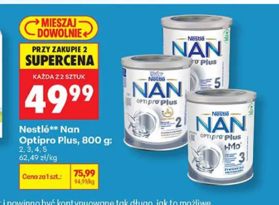 Mleko modyfikowane Nestlé NAN Optipro Plus 2 promocja w Biedronka