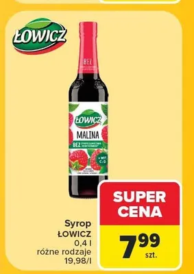 Syrop Łowicz malina promocja w Carrefour