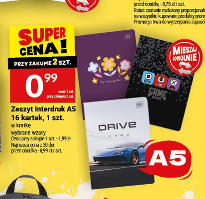 Zeszyt Interdruk A5 16 kartek promocja w Twój Market