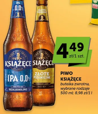 Piwo Książęce butelka zwrotna, wybrane rodzaje IPA 0,0% promocja w Groszek