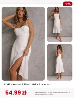 Sukienka midi rozkloszowana z rozcięciem Renee promocja w Renee