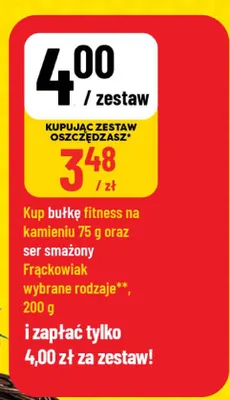 Zestaw ser smażony Wielkopolski Frąckowiak z kminkiem + bułka fitness wypiekana na kamieniu promocja w POLOmarket
