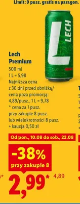 Piwo Lech Premium promocja w Lidl