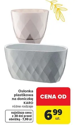 Osłonka plastikowa na doniczkę KARO różne rodzaje promocja w Carrefour