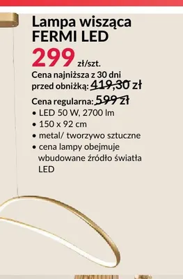 Lampa wisząca Fermi LED promocja w Salony Agata