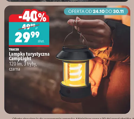 Lampka turystyczna CampLight Tracer promocja w Biedronka