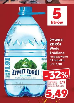 Woda źródlana niegazowana Żywiec Zdrój promocja w Kaufland