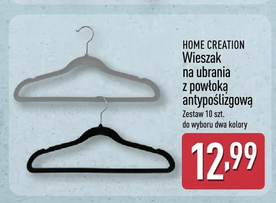 Wieszak na ubrania z powłoką antypoślizgową 10-pak Home Creation promocja w Aldi