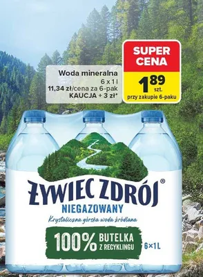 Woda mineralna niegazowana Polaris promocja w Carrefour