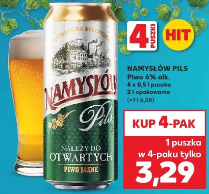 Piwo Namysłów Pils 6% alk. promocja w Kaufland