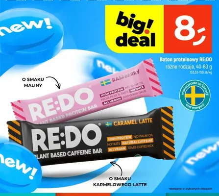Baton proteinowy RE:DO o smaku karmelowego latte promocja w Dealz