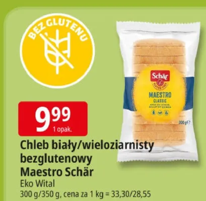 Chleb biały/wieloziarnisty bezglutenowy Maestro Schär Eko Wital promocja w Leclerc