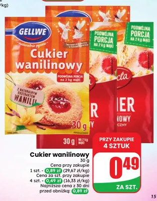 Cukier wanilinowy Gellwe promocja w Dino