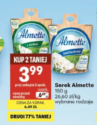 Serek twarogowy puszysty Almette z ziołami promocja w Delikatesy Centrum
