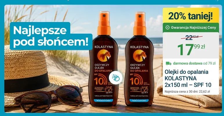 Olejek do opalania Kolastyna 2-pak 150 ml SPF 10 promocja w ERLI
