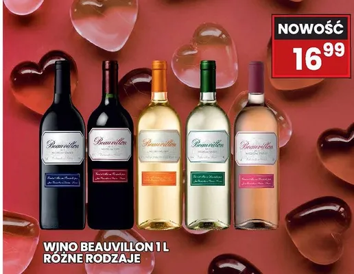 Wino Beauvillon 1L białe promocja w Wafelek