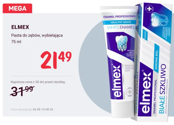 Pasta do zębów wybielająca Elmex Enamel Professional promocja w Rossmann