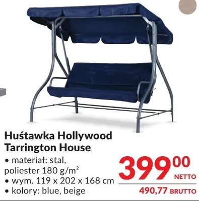 Huśtawka Hollywood Tarrington House 119x202x168cm promocja w Makro