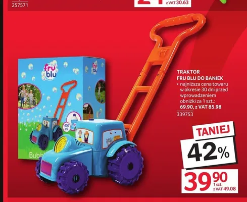 Traktor Fru Blu do baniek promocja w Selgros