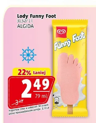 Lody Funny Foot Algida promocja w Prim Market
