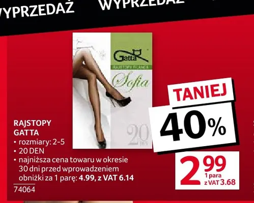 Rajstopy Gatta 20 DEN promocja w Selgros